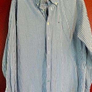 Tommy Hilfiger Blue Checkered Men’s Button Up, Size L